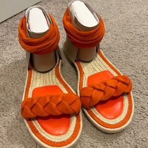 Never Worn orange/red Vince Camuto Kastela sandals, size 7.5